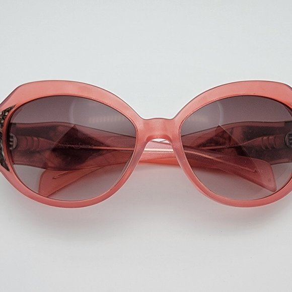 Badgley Mischka Sama Sofia Crystal Pink Gold Frame Grey Gradient Lens Sunglasses main image 5